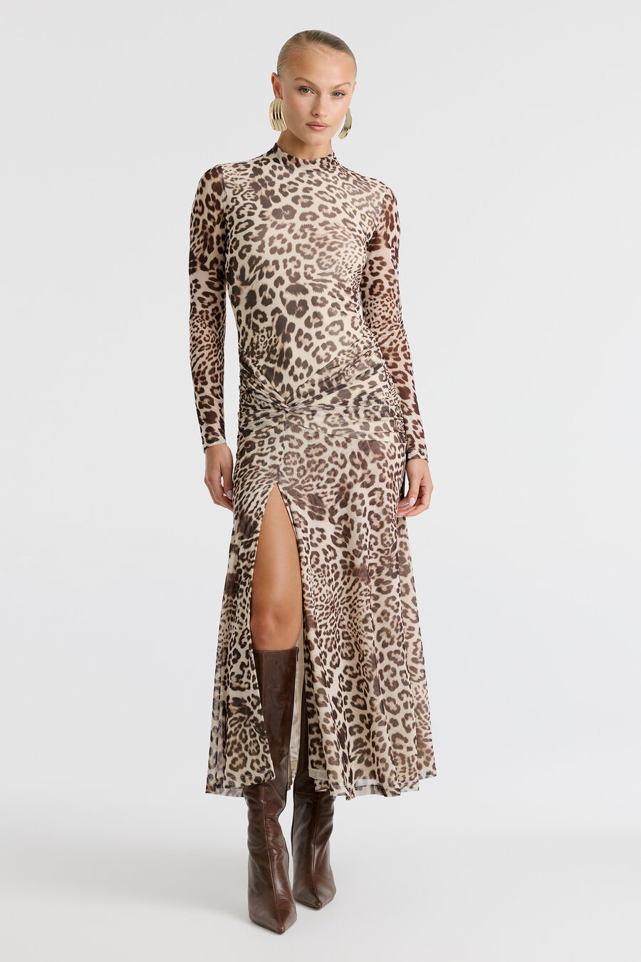 Lea Printed Mesh Dress