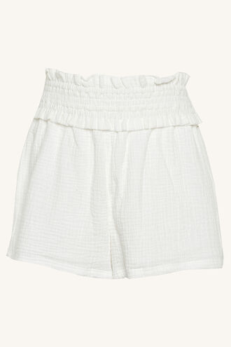 HARLEY SHIRRED SHORT in colour CLOUD DANCER