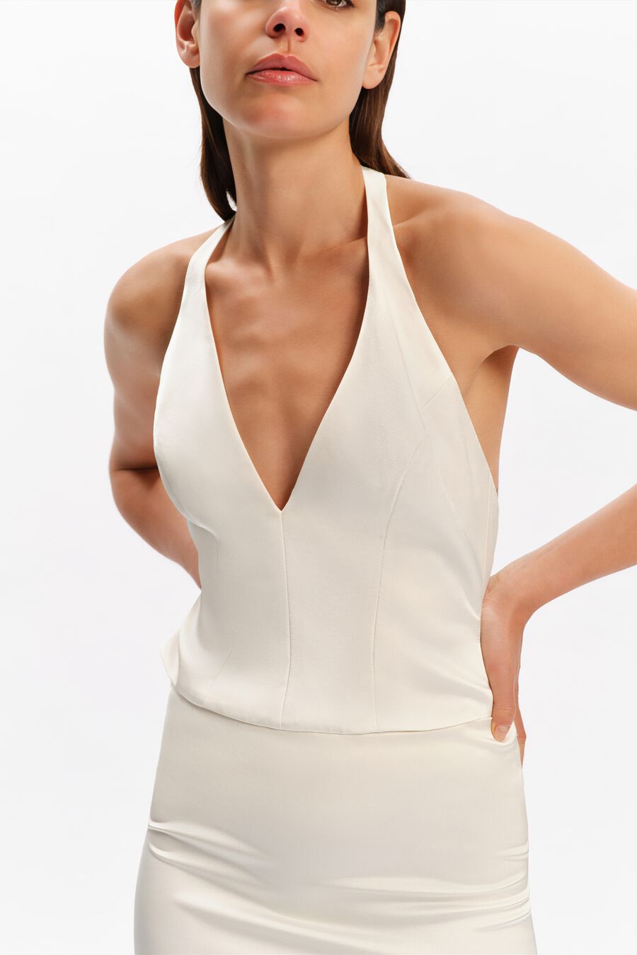 Ornella Halter Satin Top