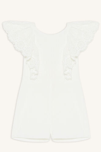 NADIA LACE ROMPER in colour CLOUD DANCER
