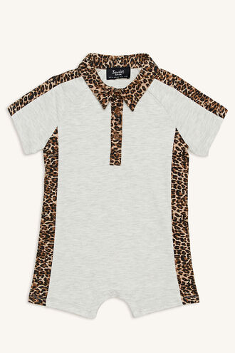 LEOPARD POLO GROW in colour SILVER BIRCH