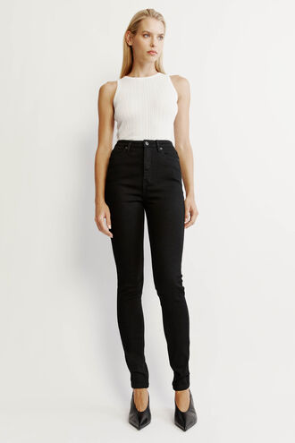 KHLOE SUPER HIGH TALL JEAN in colour CAVIAR