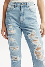 THE MUM JEAN in colour DUSTY BLUE