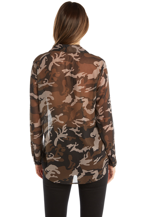 MILITARY BLOUSE in colour BURNT OLIVE