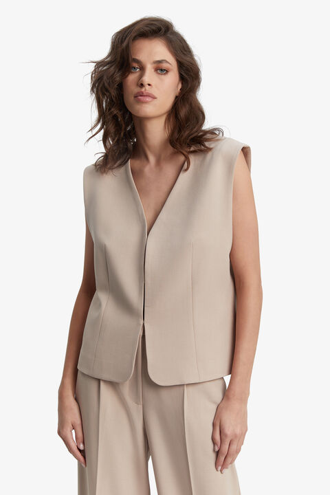 SLOANE LONGLINE VEST in colour OXFORD TAN