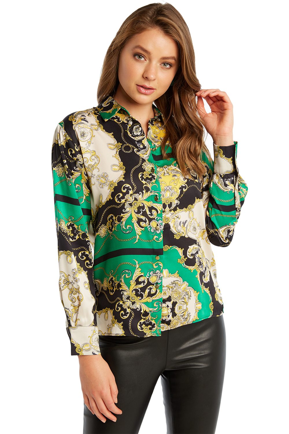 Scarf Print Shirt Ladies Clothing & Tops Bardot