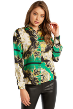 SCARF PRINT SHIRT in colour CLASSIC GREEN