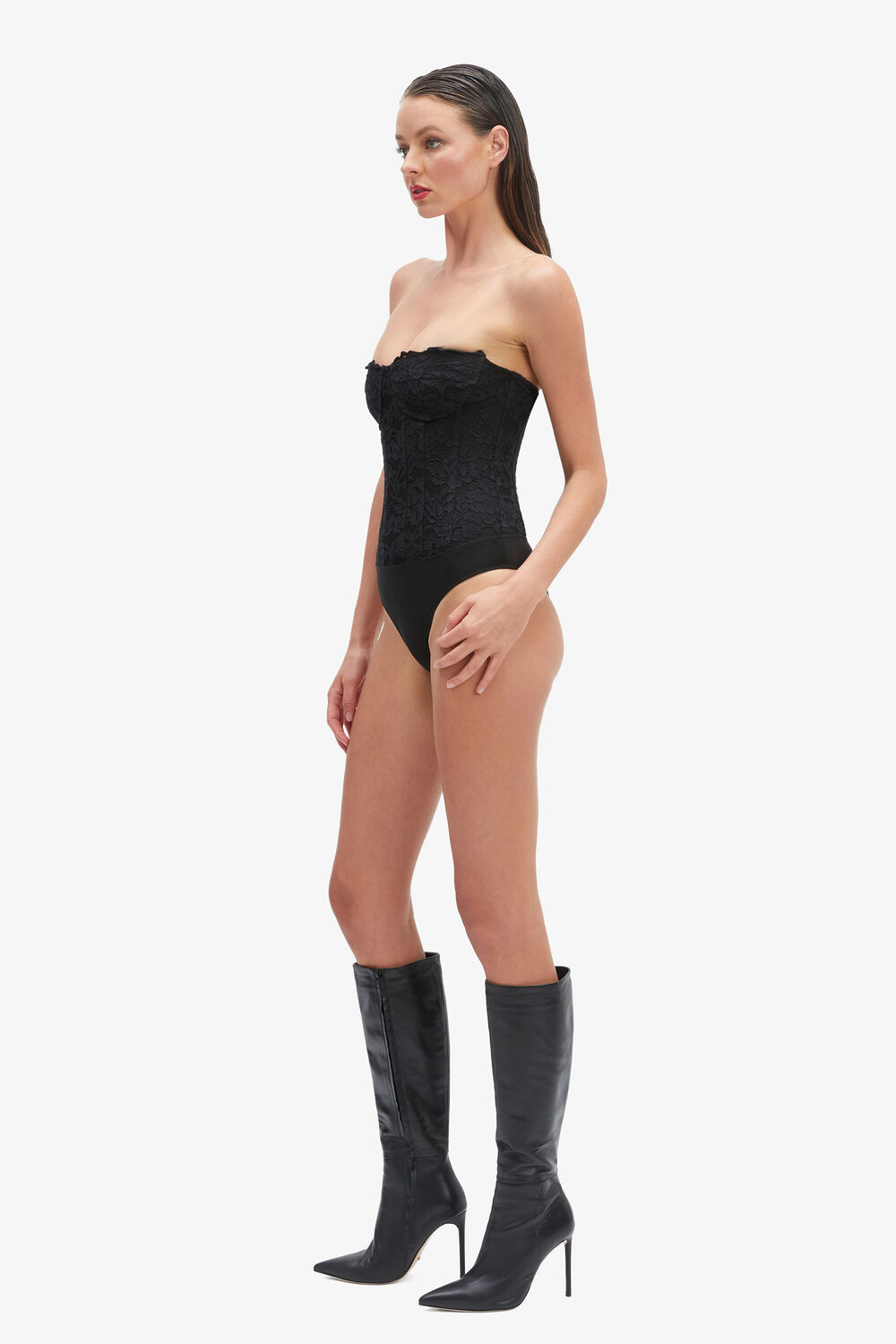 OSKAR BODYSUIT in colour CAVIAR
