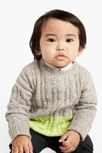 BLOCK KNIT SWEATER in colour LIMELIGHT