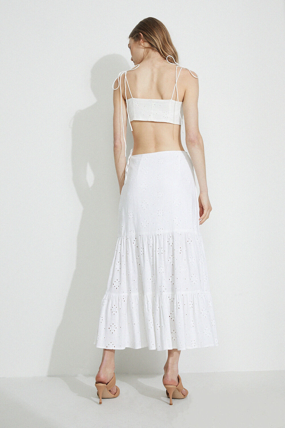 BRODERIE SKIRT in colour CLOUD DANCER