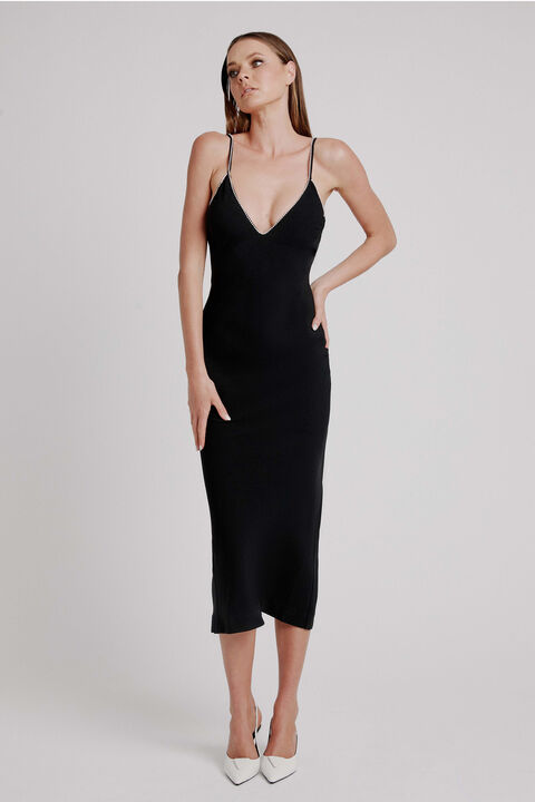 VIRA DIAMONTE DRESS in colour CAVIAR