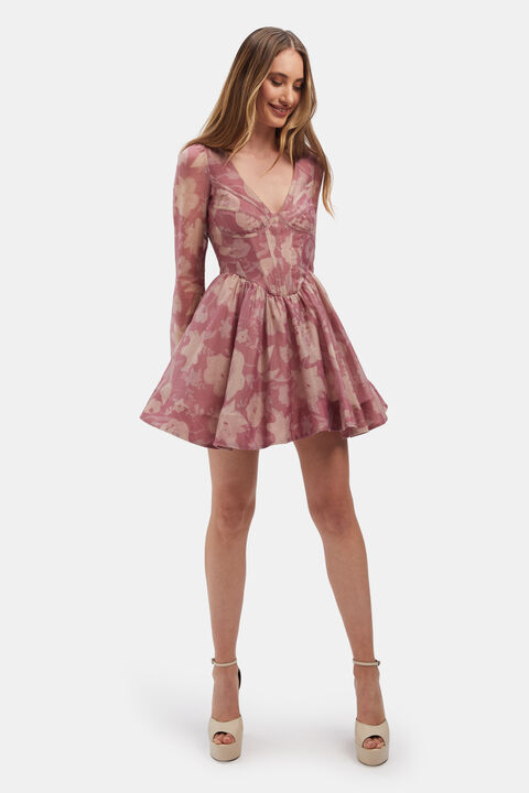 CARMEN MINI CORSET DRESS in colour MELLOW ROSE