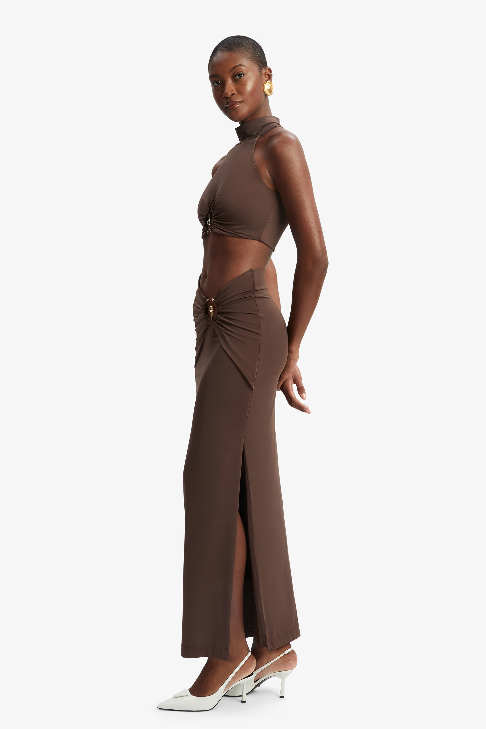 スカート THE ANDAMANE Hot Chocolate Shelby maxi skirt in wool THE ANDAMANE Hot Chocolate Shelby maxi skirt in wool