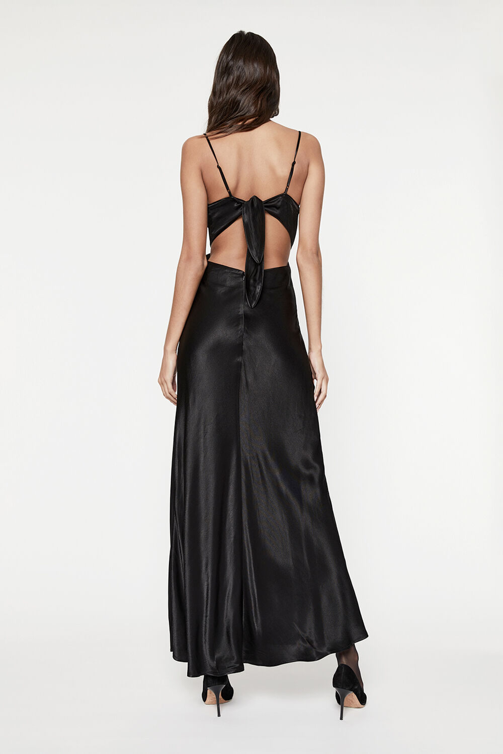 floor length black slip