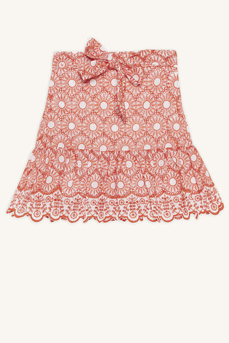 VIRGINIA SKIRT in colour MANDARIN RED