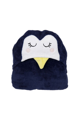 Penguin Kids Hooded Bath Towel in colour BLACK IRIS