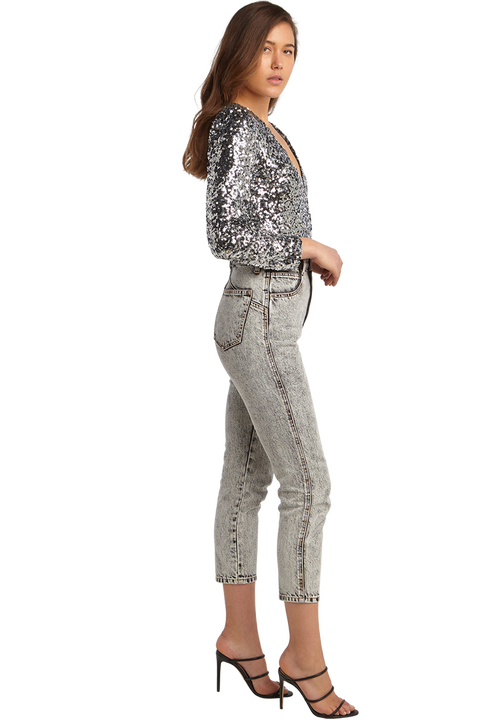 ACID WASH SLIM JEAN in colour JET SET