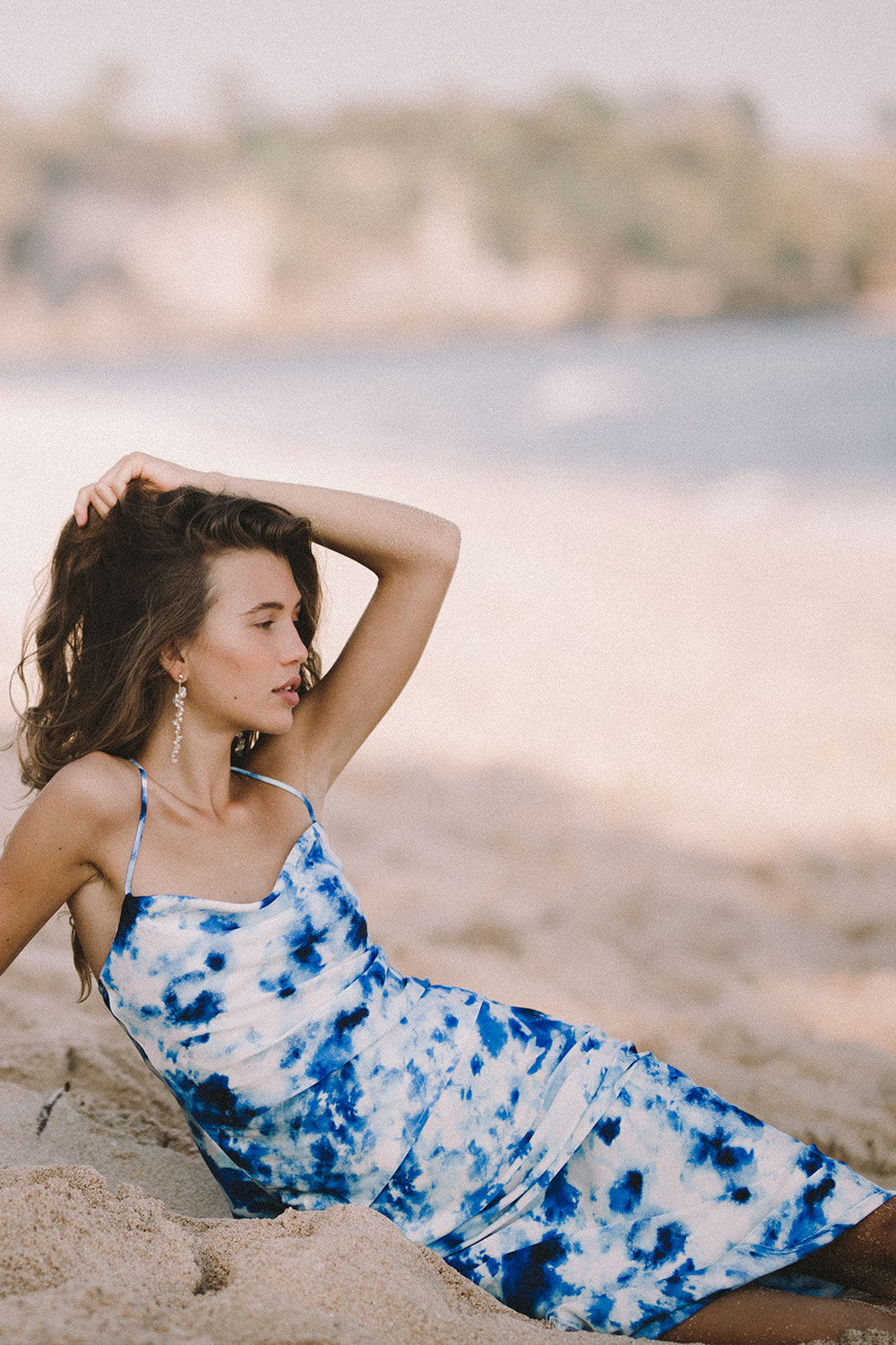 Kendal Bias Skirt In Blue Tidye Bardot