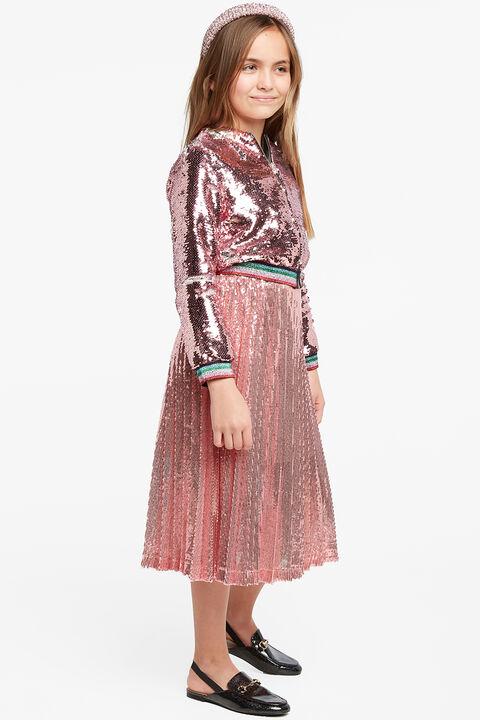 EVA SEQUIN BOMBER in colour PALE DOGWOOD