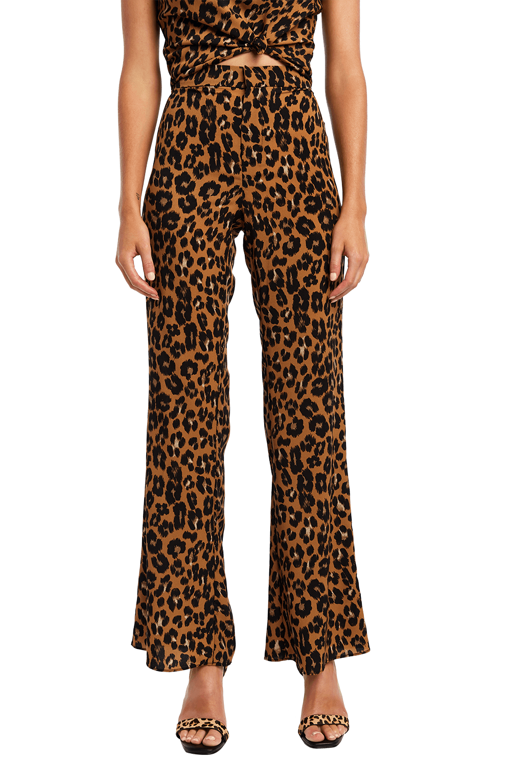 leopard flare pants