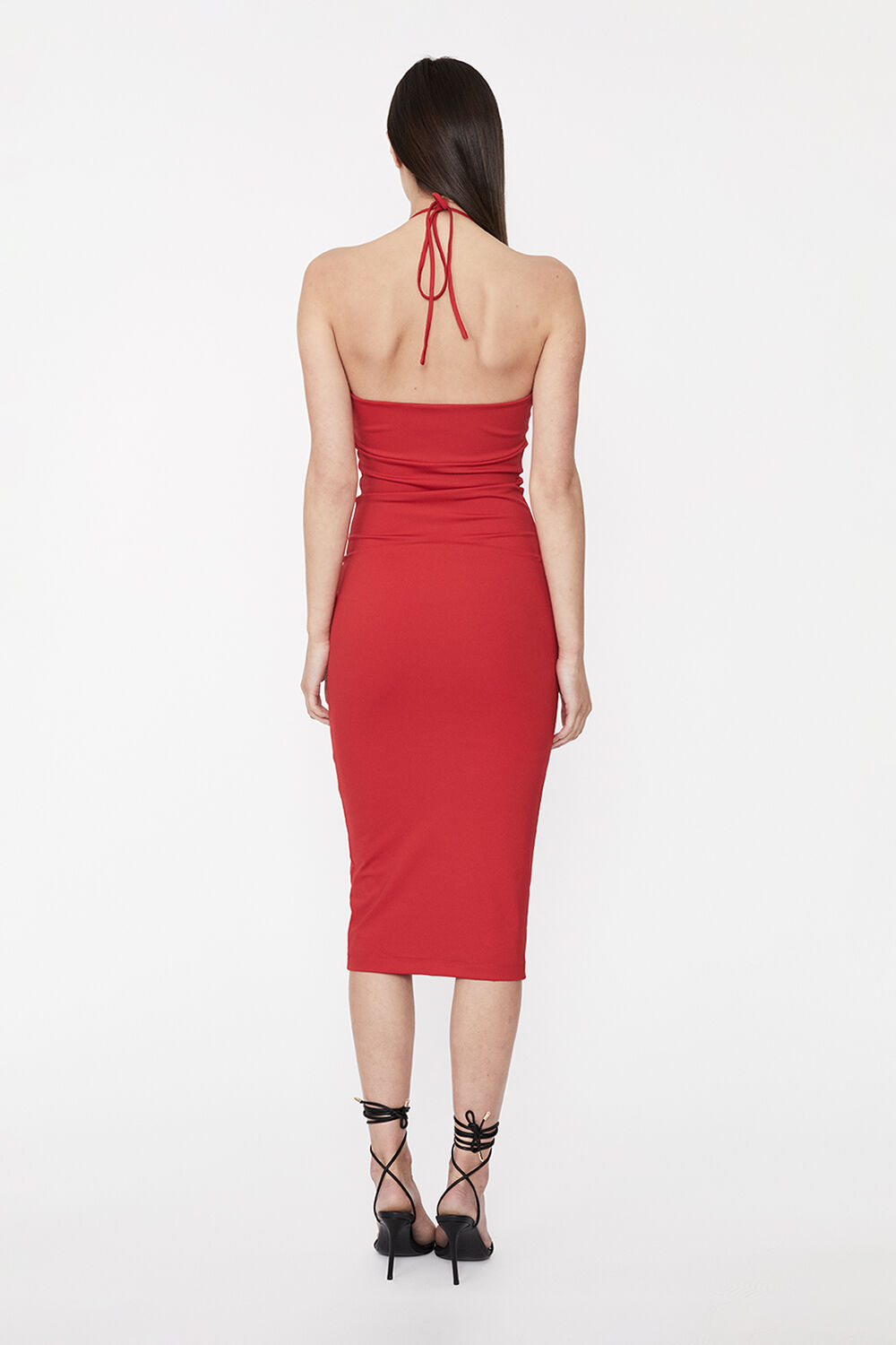 KIKI HALTER MIDI DRESS in colour FIESTA