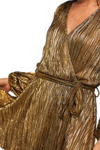 BELLISSA PLEAT DRESS in colour CANDIED GINGER