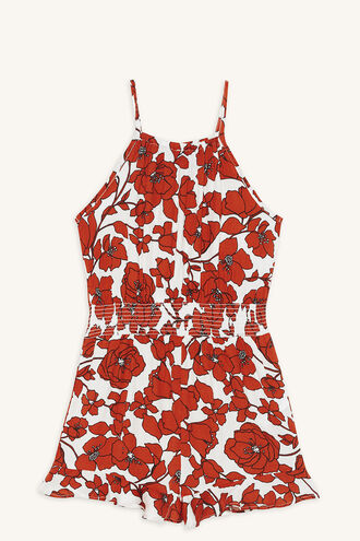 PRIMROSE PLAYSUIT in colour TOMATO