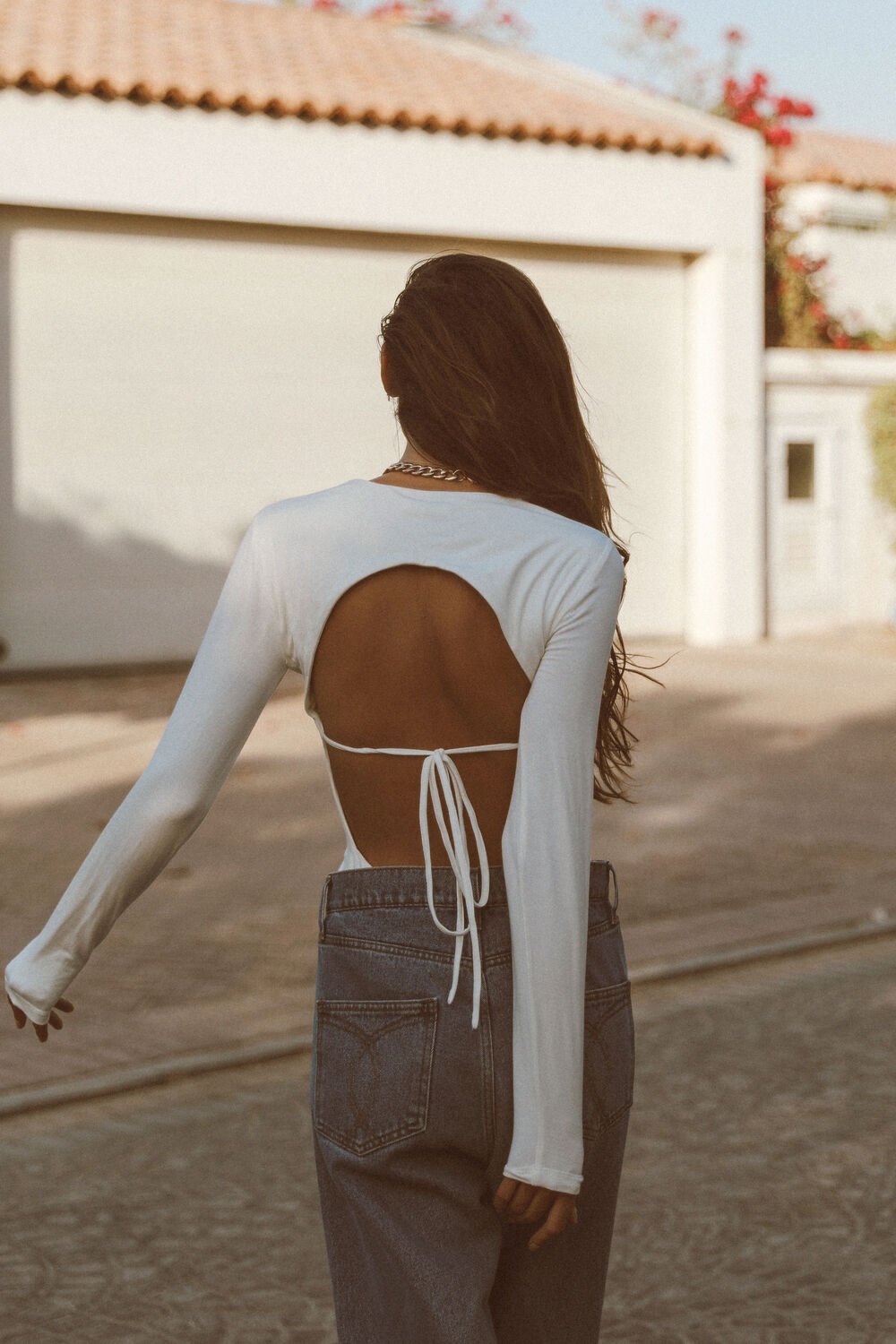 THE BACKLESS BODYSUIT in colour BRIGHT WHITE