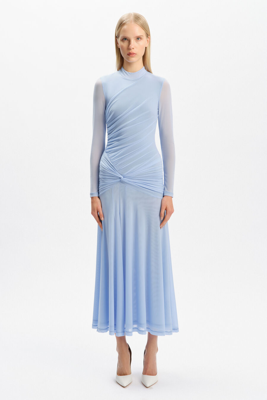 Liyana Ruched Mesh Dress