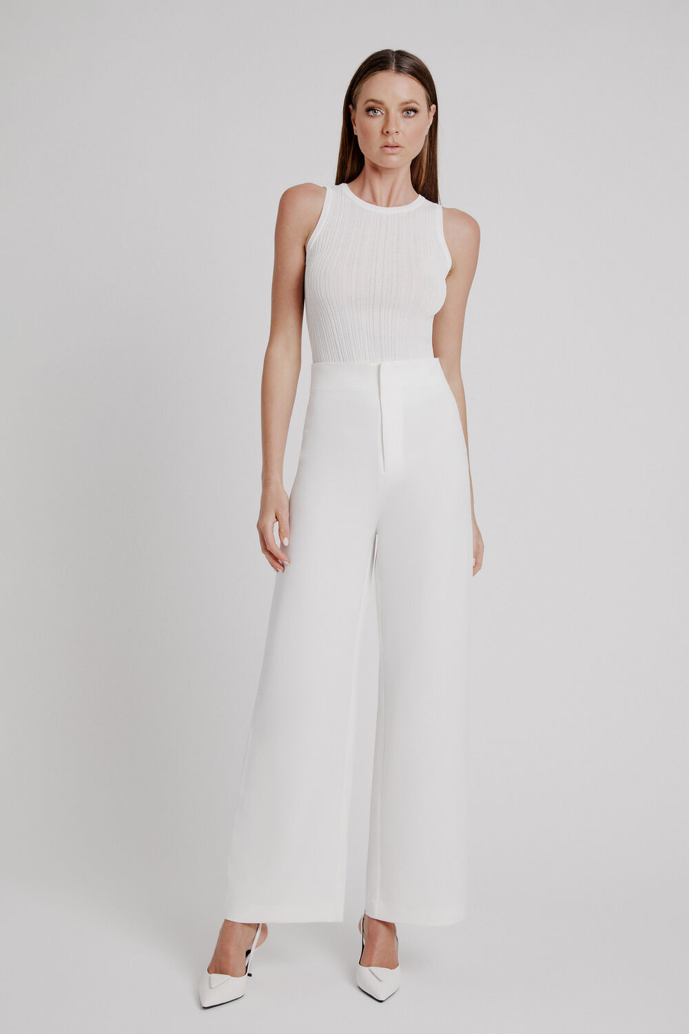 ANNA HIGH WAIST PANT in colour BRIGHT WHITE