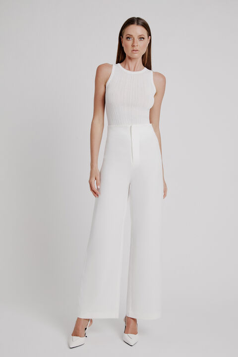 ANNA HIGH WAIST PANT in colour BRIGHT WHITE