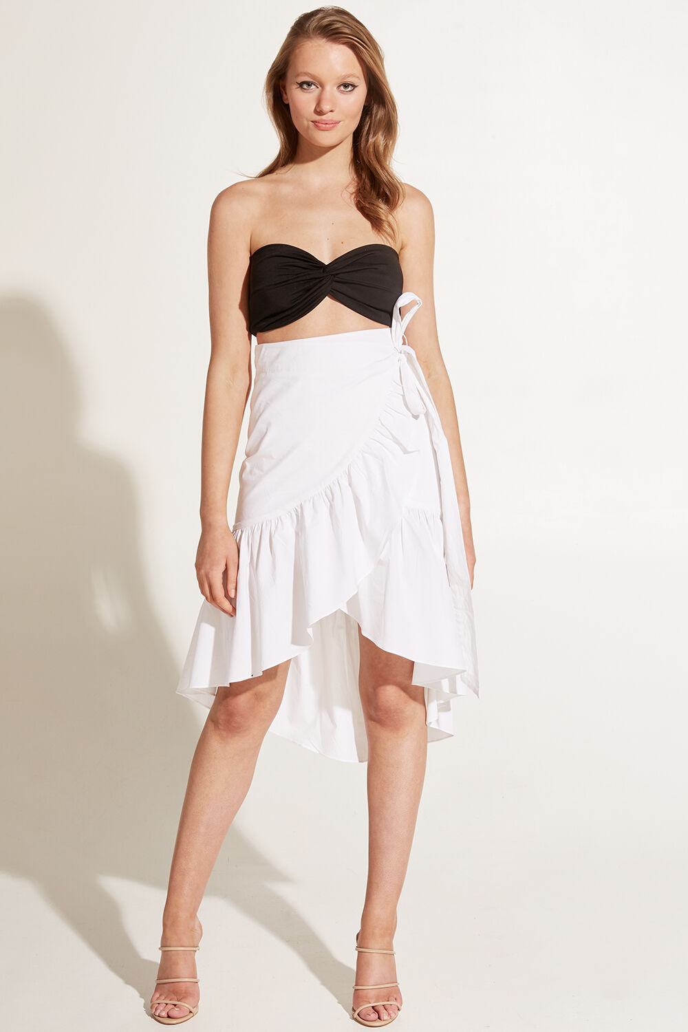 MIDI WRAP SKIRT in colour CLOUD DANCER