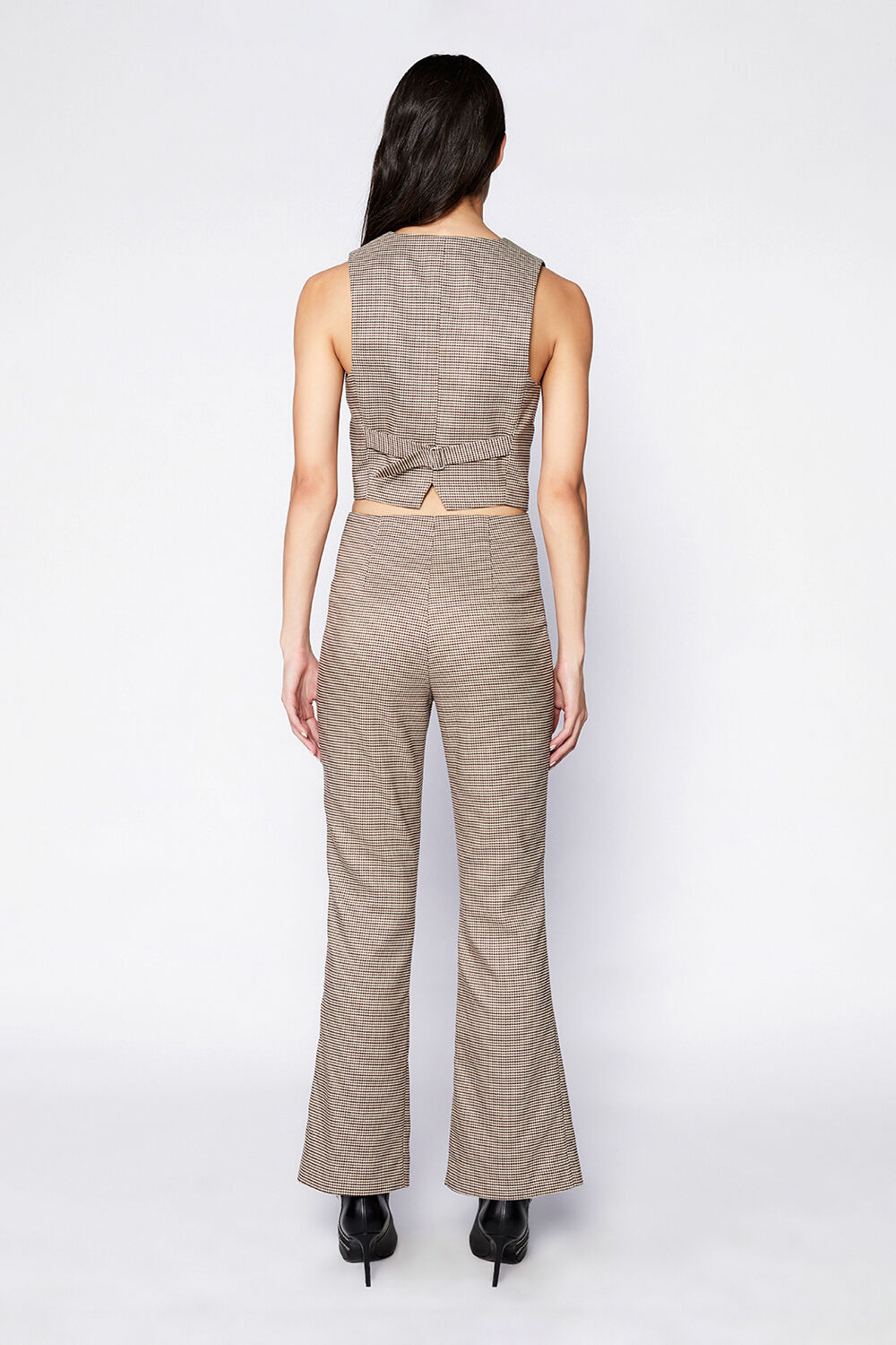 CARMELLE CHECK PANT in colour TOBACCO BROWN