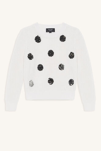 FLIPPY SPOT SWEATER in colour CLOUD DANCER