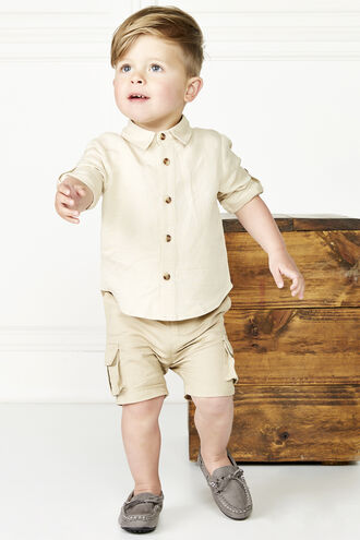 THEO LINEN SHIRT in colour BIRCH