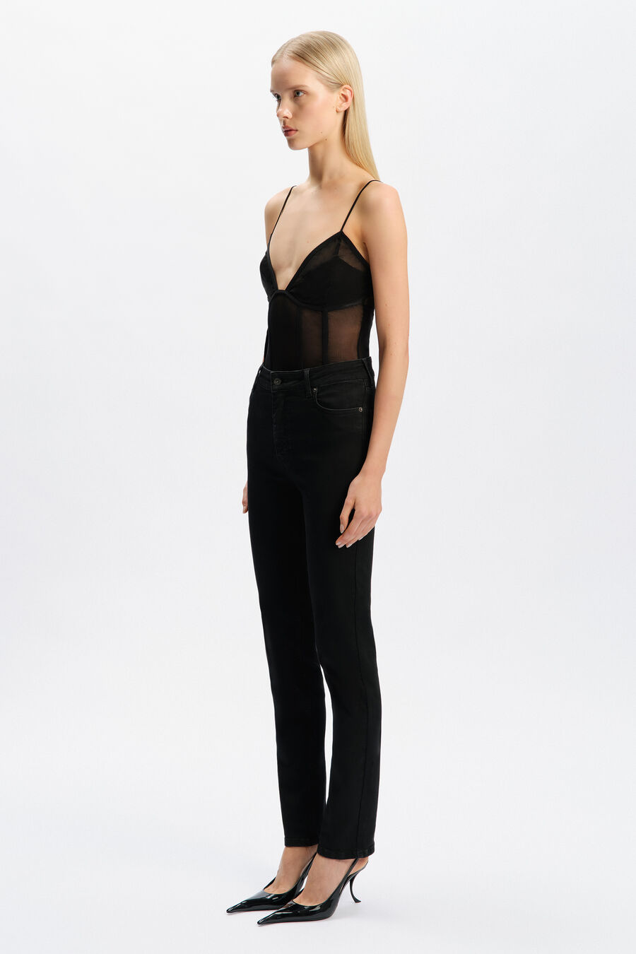 030 High Rise Straight Leg Stretch Jean