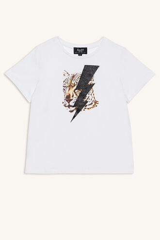 LEOPARD POWER TEE in colour BRIGHT WHITE