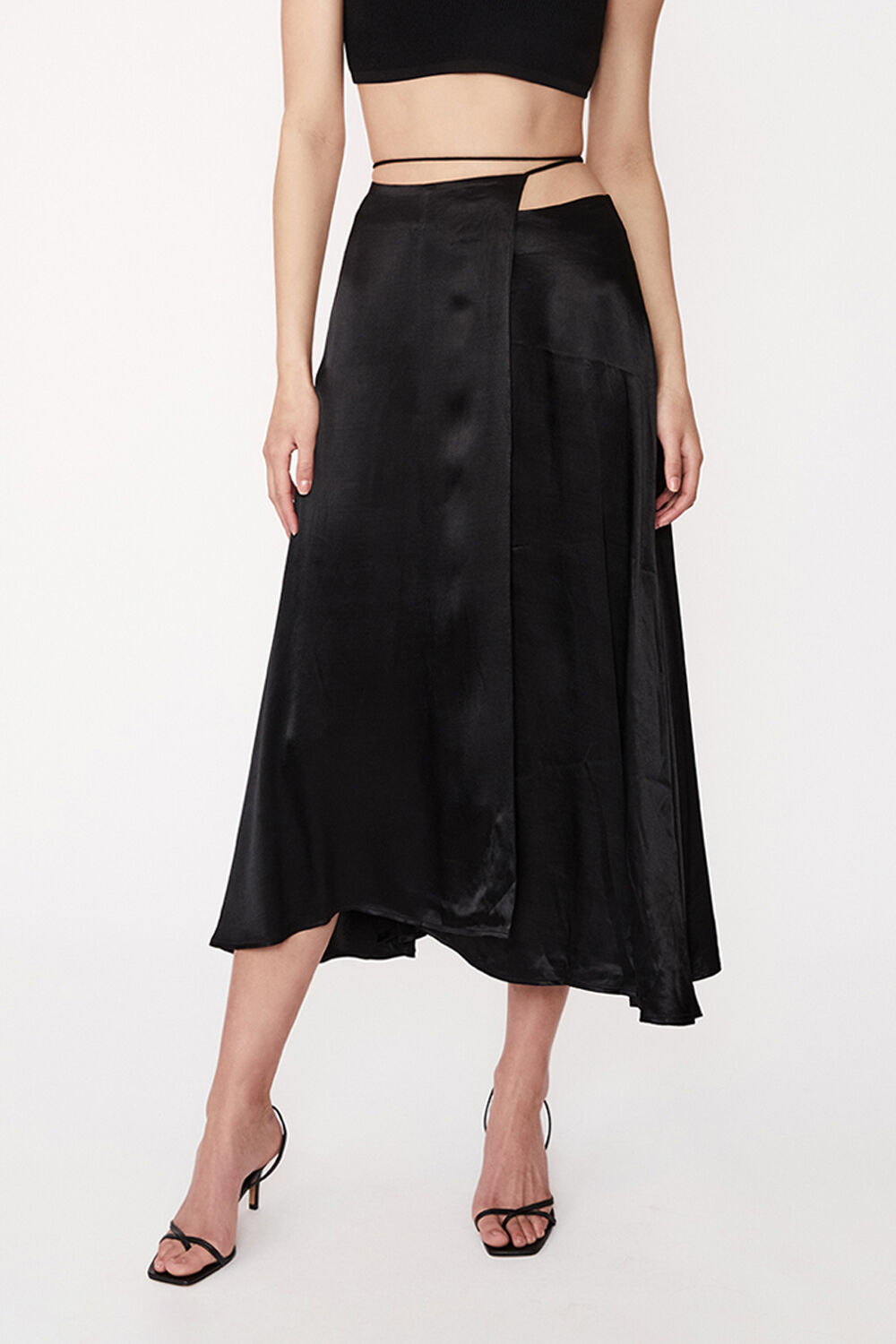 SERENDIPITY WRAP SKIRT in colour CAVIAR
