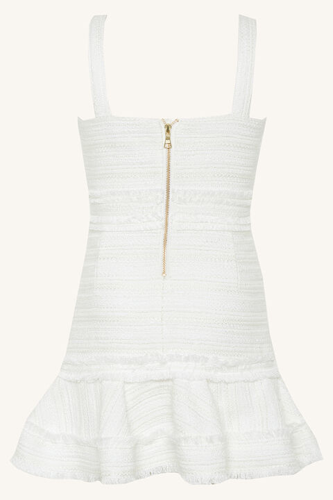 MELANIA BOUCLE DRESS in colour BRIGHT WHITE