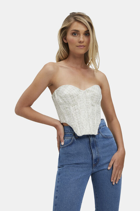 RAMONE BOUCLE BUSTIER in colour CAVIAR