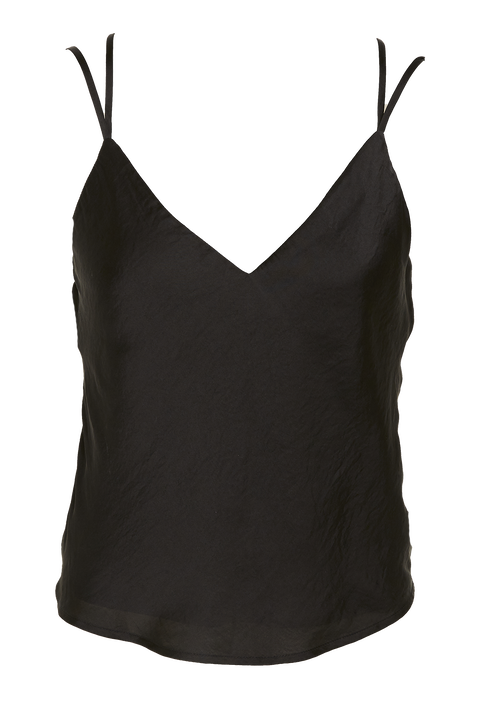DRAWSTRING CAMI in colour CAVIAR