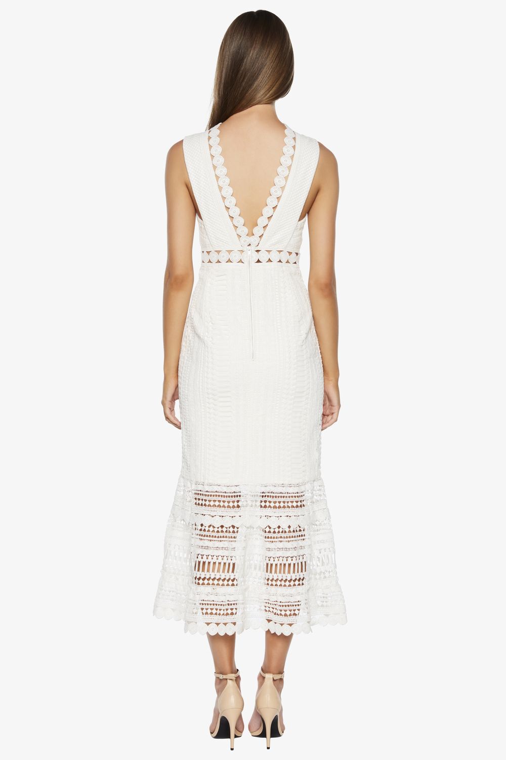 Petra Lace Dress in Ivory | Bardot