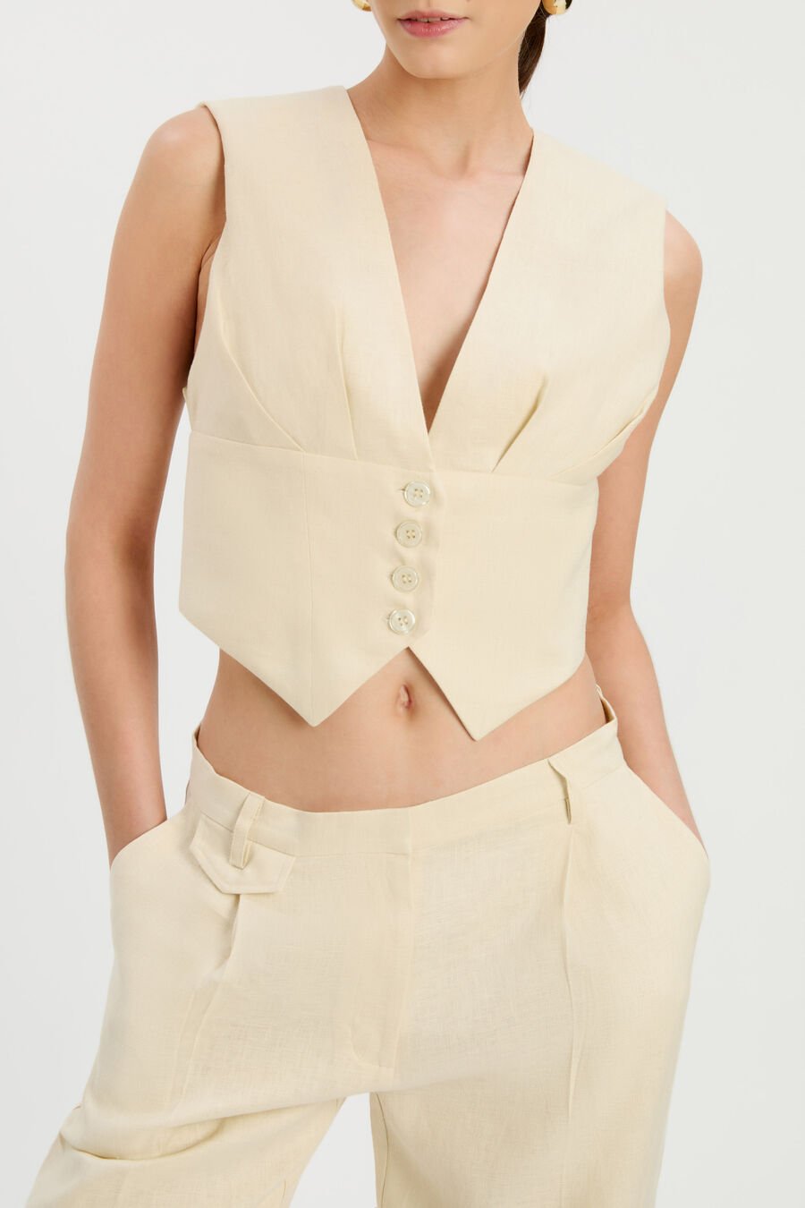 Geordy Linen Vest Top