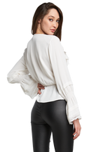 AMANDA TRIM BLOUSE in colour CLOUD DANCER