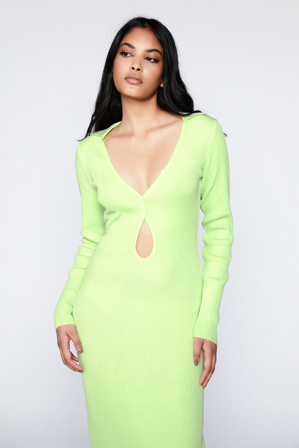 Rosario Knit Dress in Lime | Bardot