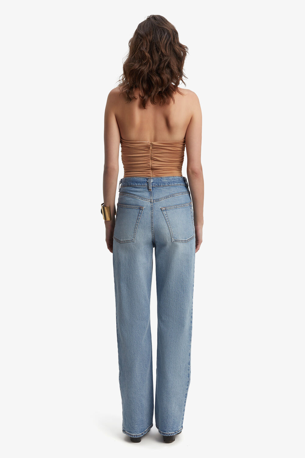ADLEY KNOT FRONT BODYSUIT in colour HONEY MUSTARD