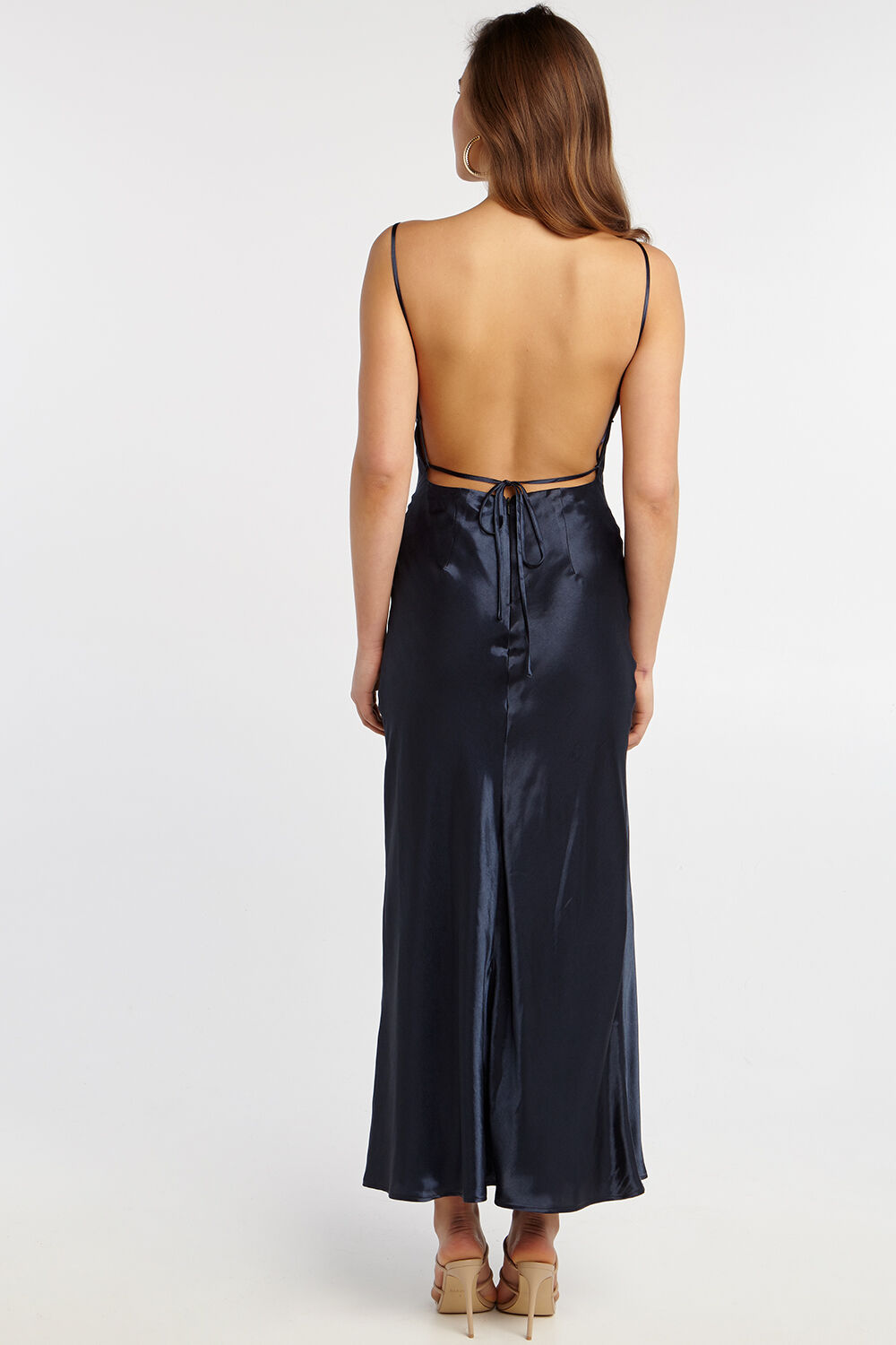 Estelle Drape Dress in Black Iris | Bardot