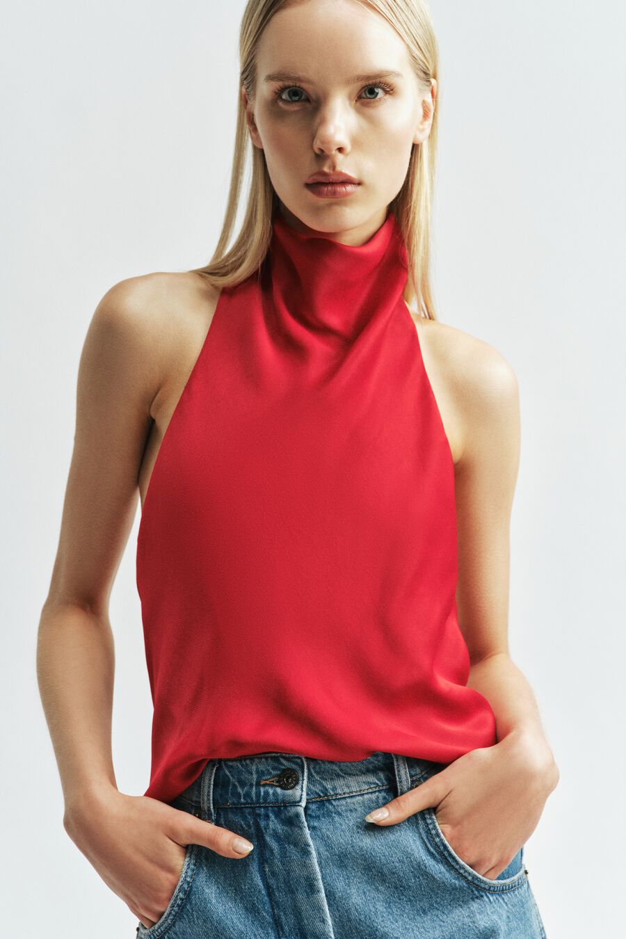 Sunella High Neck Halter Top