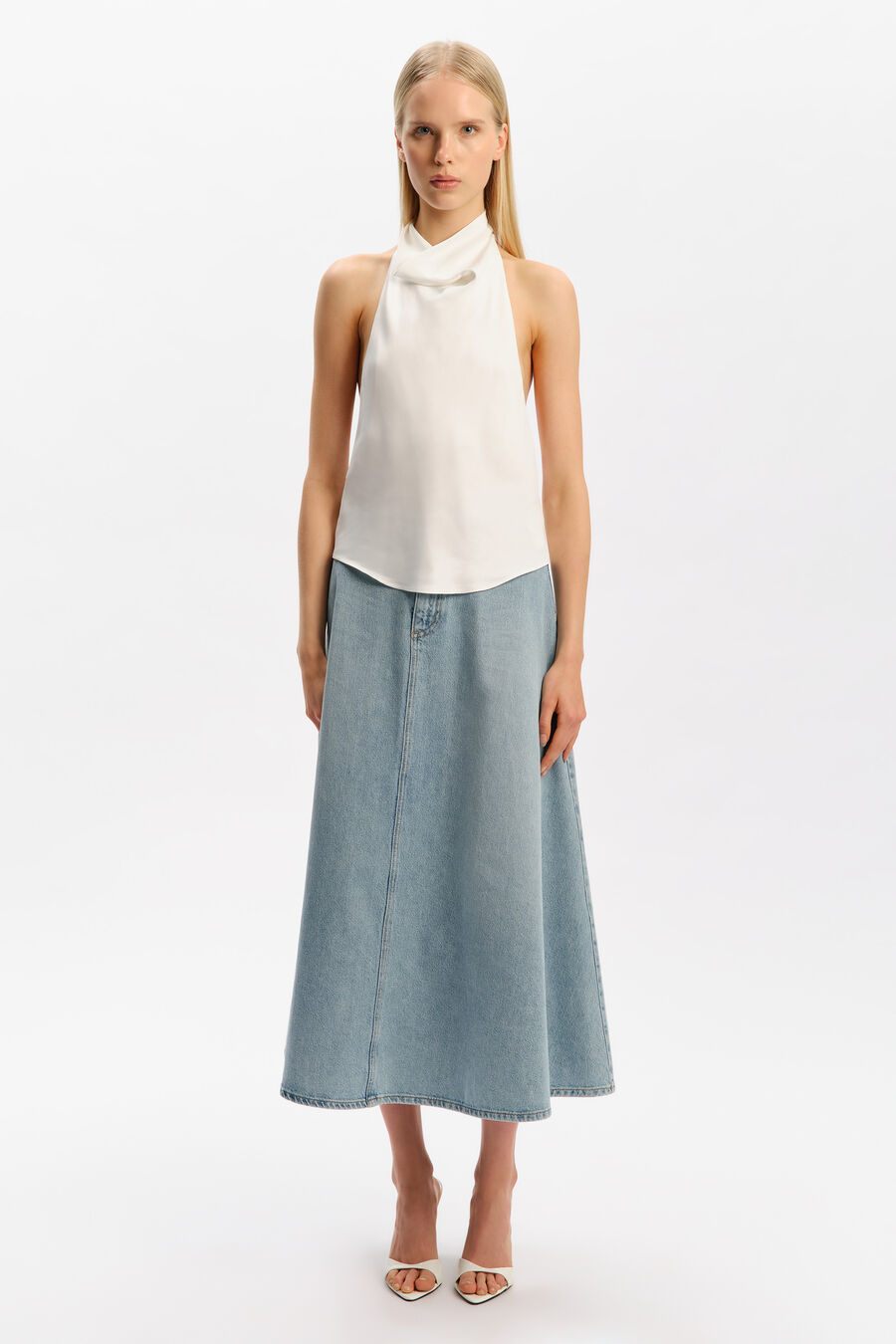 Joslyn High Neck Satin Top