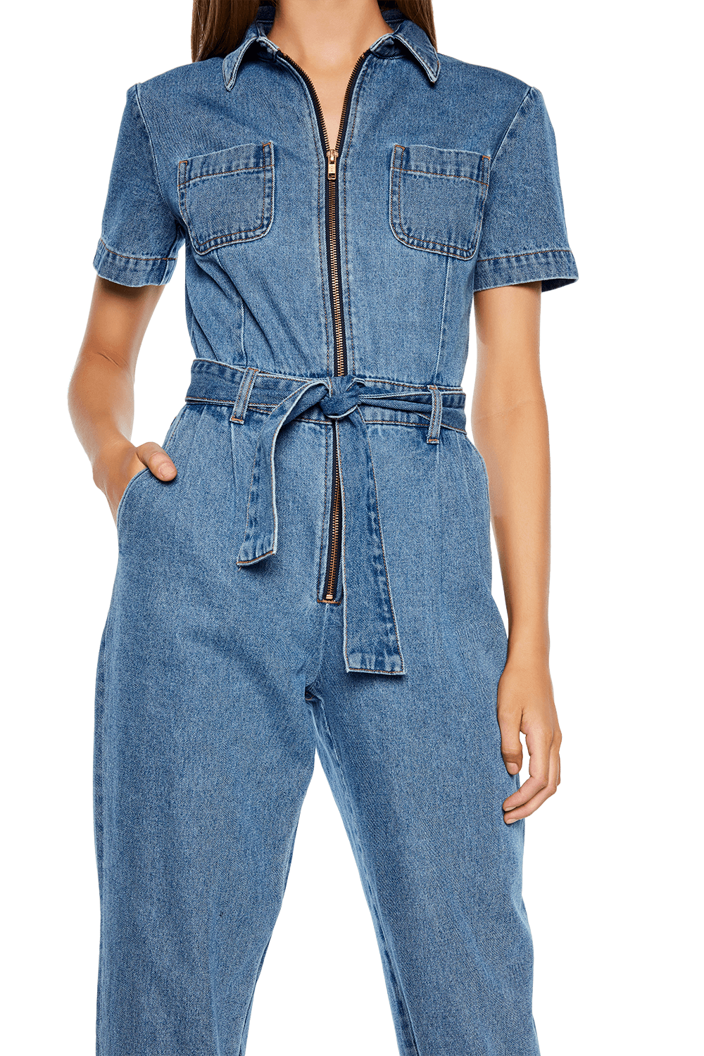 Denim Zip Romper | Ladies Clothing & Playsuits & Jumpsuits | Bardot